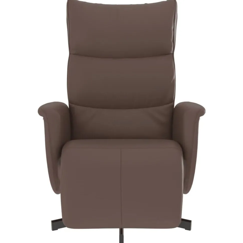 vidaXL Fauteuil verstelbaar met voetensteun kunstleer bruin