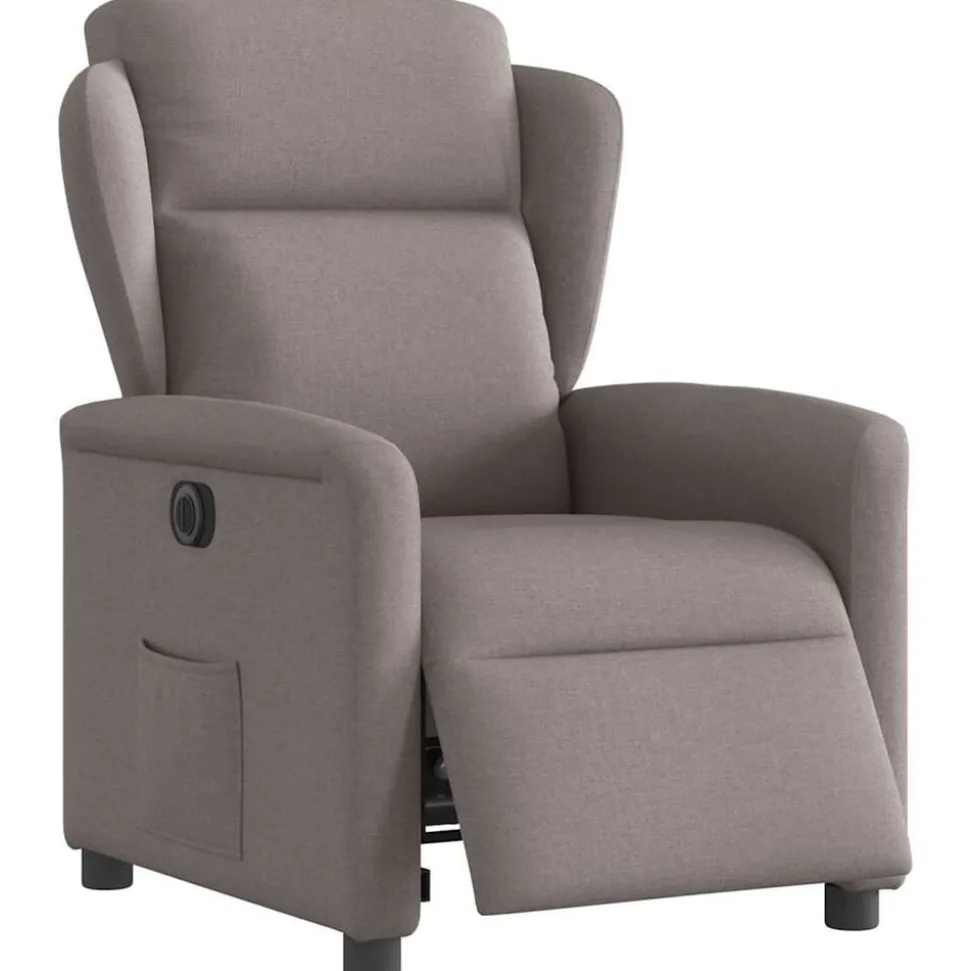 vidaXL Fauteuil verstelbaar elektrisch stof taupe