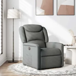 vidaXL Fauteuil verstelbaar stof donkergrijs