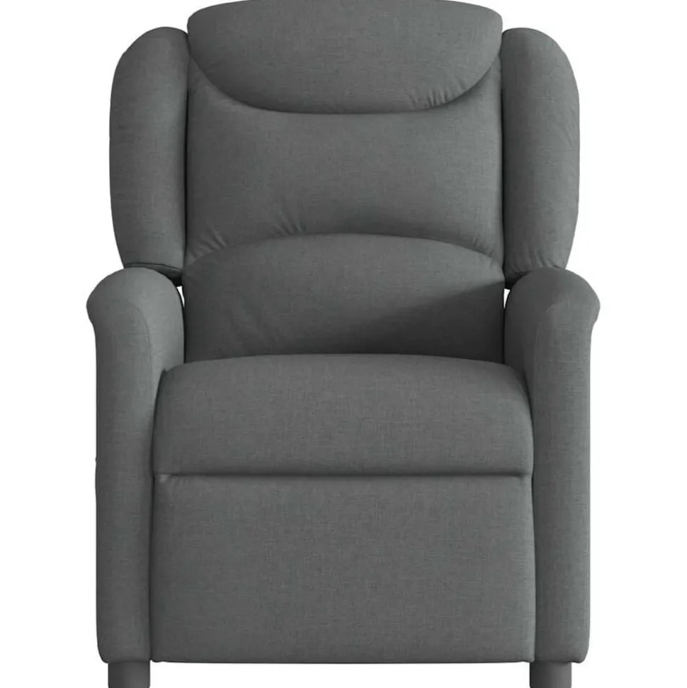 vidaXL Fauteuil verstelbaar stof donkergrijs