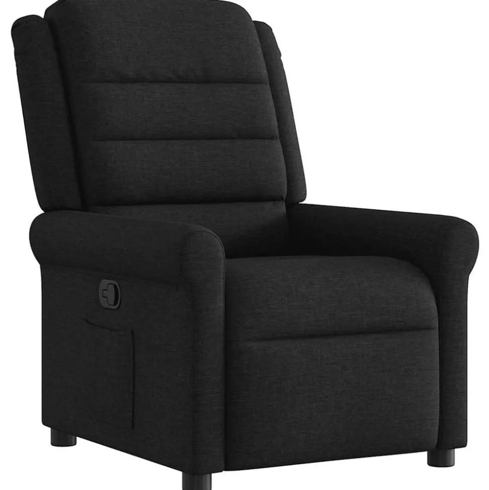 vidaXL Fauteuil verstelbaar stof zwart