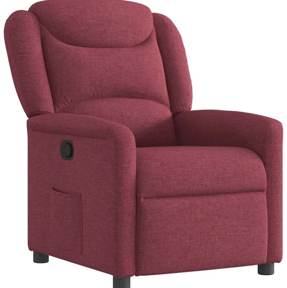 vidaXL Fauteuil verstelbaar stof wijnrood