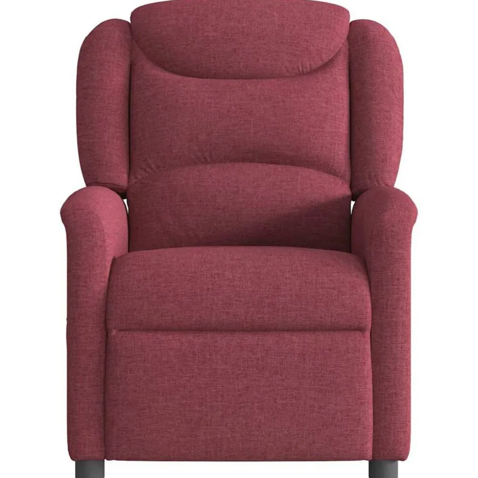 vidaXL Fauteuil verstelbaar stof wijnrood