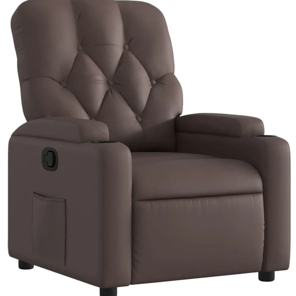 vidaXL Fauteuil verstelbaar kunstleer bruin