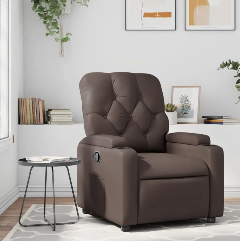 vidaXL Fauteuil verstelbaar kunstleer bruin
