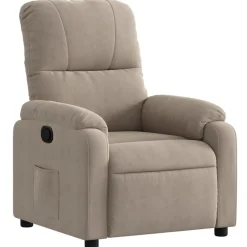 vidaXL Fauteuil verstelbaar microvezelstof taupe