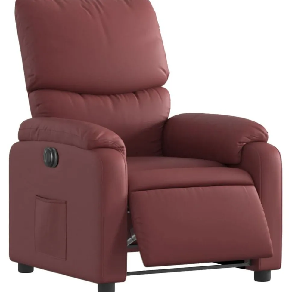 vidaXL Fauteuil verstelbaar elektrisch kunstleer wijnrood