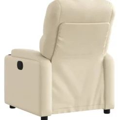 vidaXL Fauteuil verstelbaar stof crèmekleurig
