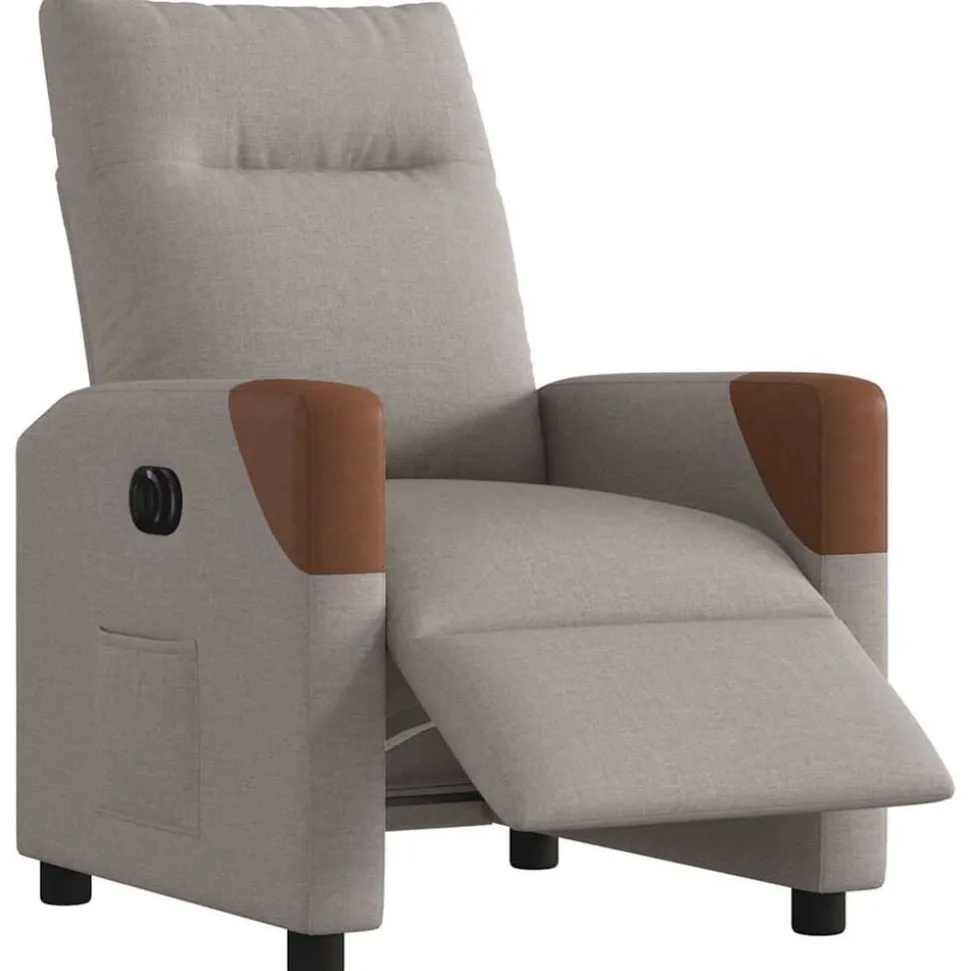vidaXL Fauteuil verstelbaar elektrisch stof taupe