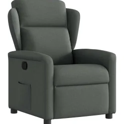 vidaXL Fauteuil verstelbaar stof donkergrijs