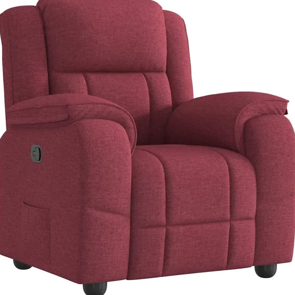vidaXL Fauteuil verstelbaar stof wijnrood