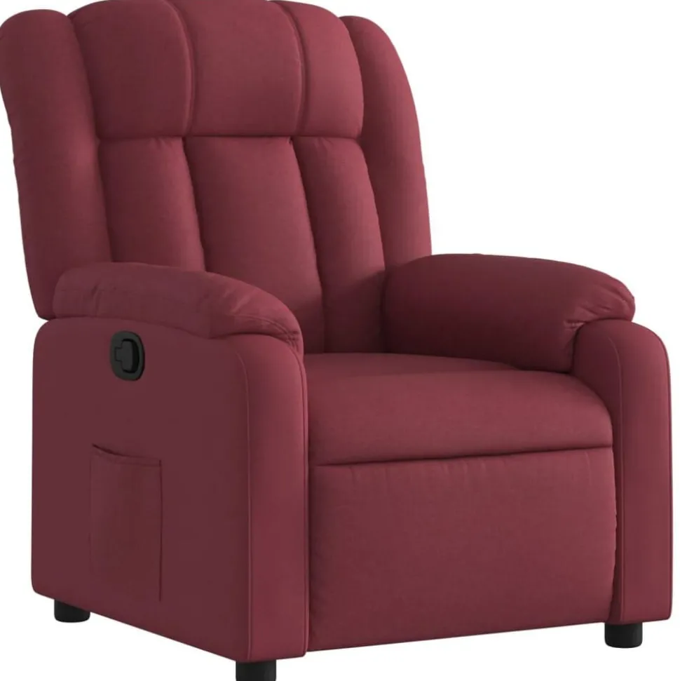 vidaXL Fauteuil verstelbaar stof wijnrood