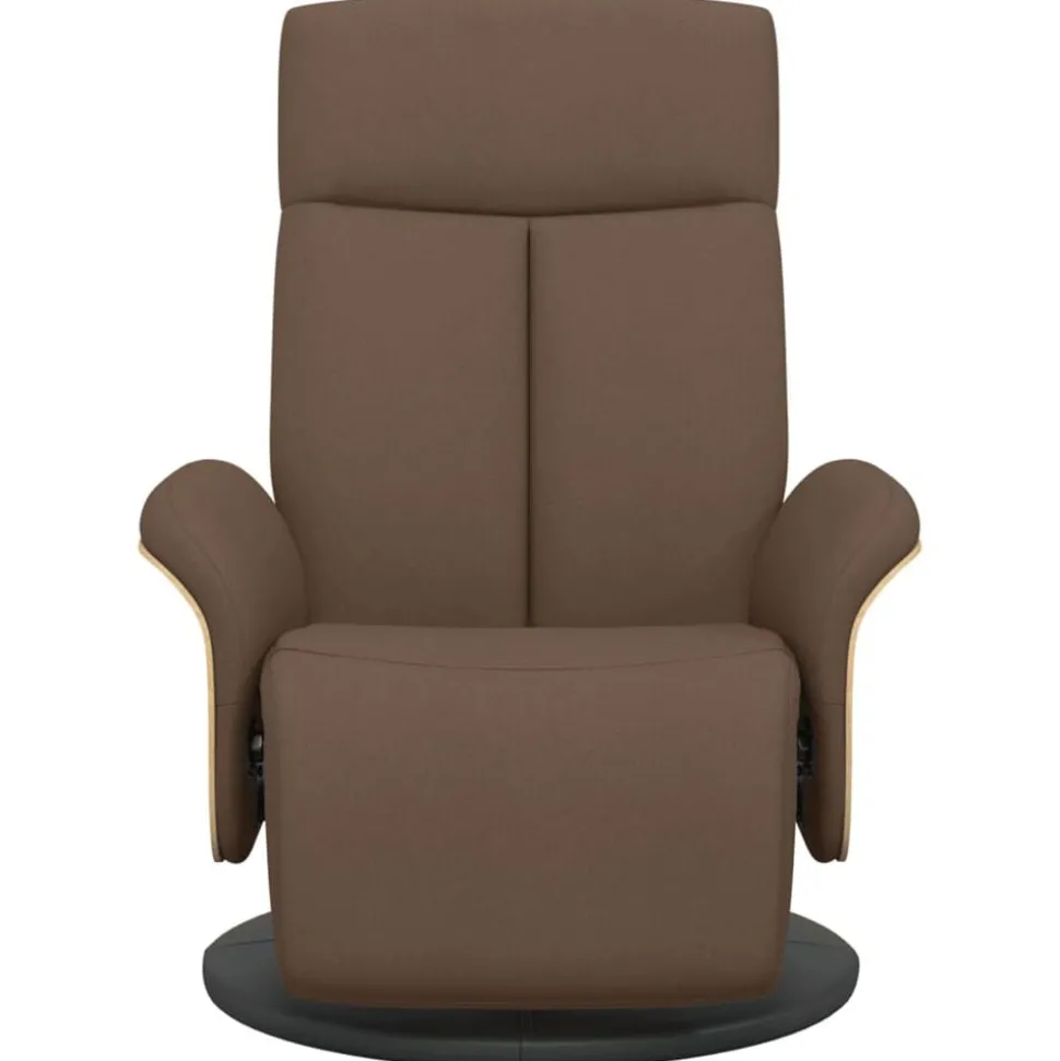 vidaXL Fauteuil verstelbaar met voetensteun stof bruin