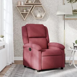 vidaXL Fauteuil verstelbaar stof wijnrood