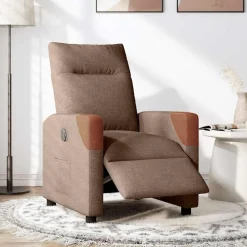 vidaXL Fauteuil verstelbaar elektrisch stof bruin