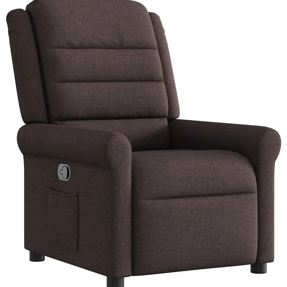 vidaXL Fauteuil verstelbaar stof donkerbruin
