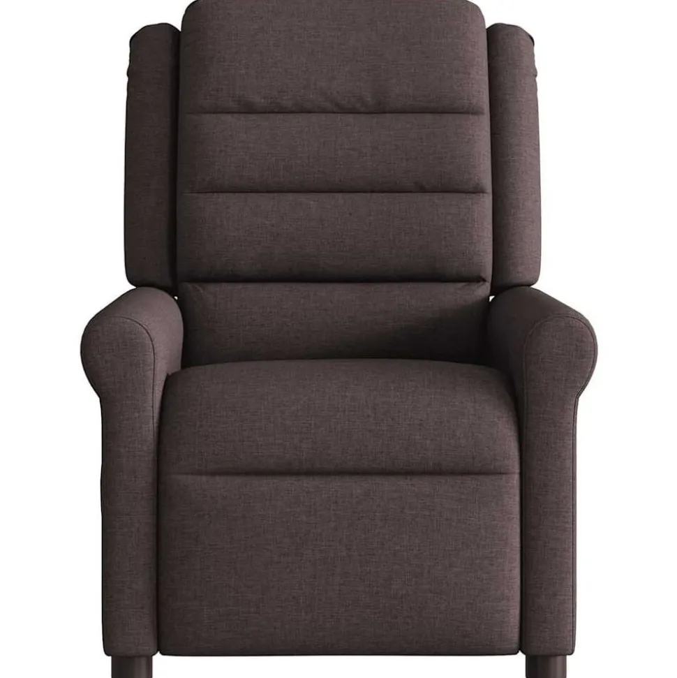 vidaXL Fauteuil verstelbaar stof donkerbruin
