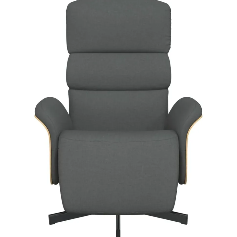 vidaXL Fauteuil verstelbaar met voetensteun stof donkergrijs