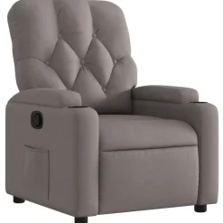 vidaXL Fauteuil verstelbaar stof taupe