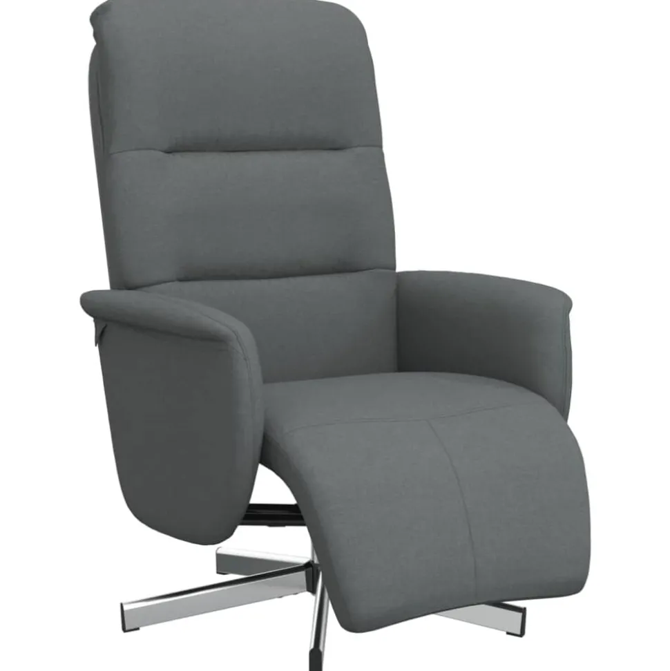 vidaXL Fauteuil verstelbaar met voetensteun stof donkergrijs
