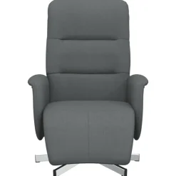 vidaXL Fauteuil verstelbaar met voetensteun stof donkergrijs