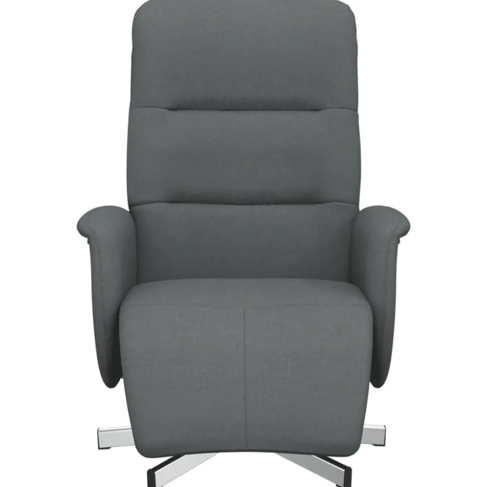 vidaXL Fauteuil verstelbaar met voetensteun stof donkergrijs