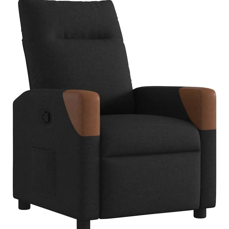 vidaXL Fauteuil verstelbaar stof zwart