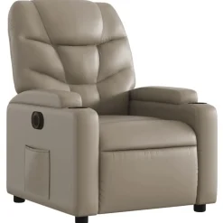 vidaXL Fauteuil verstelbaar elektrisch kunstleer cappuccinokleurig