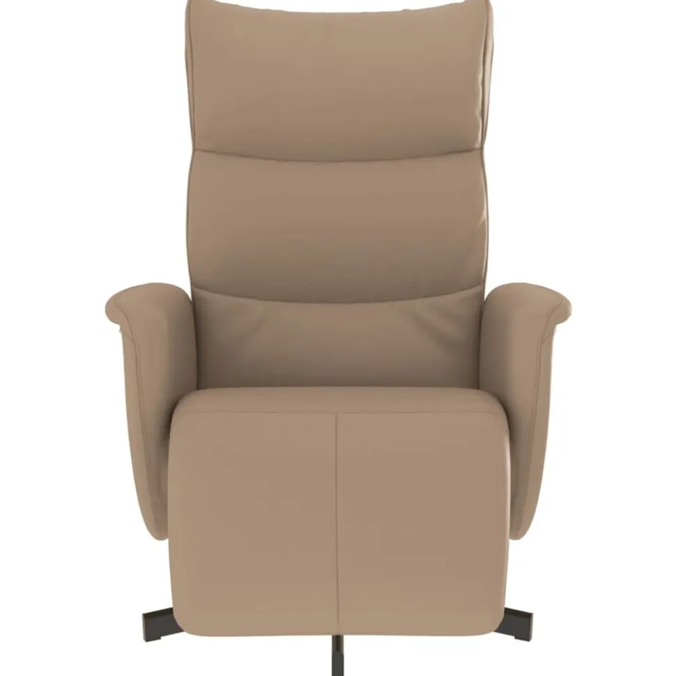 vidaXL Fauteuil verstelbaar met voetensteun kunstleer cappuccinokleur