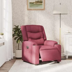vidaXL Fauteuil verstelbaar elektrisch stof wijnrood