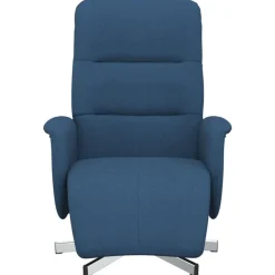 vidaXL Fauteuil verstelbaar met voetensteun stof blauw