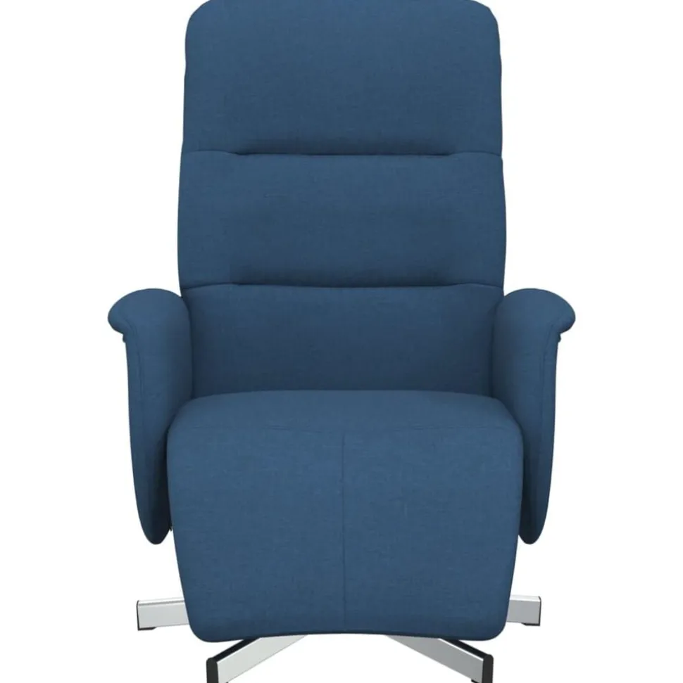 vidaXL Fauteuil verstelbaar met voetensteun stof blauw