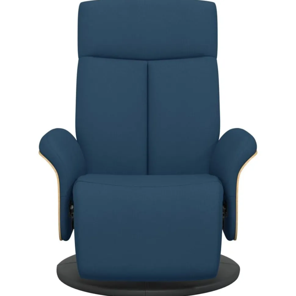 vidaXL Fauteuil verstelbaar met voetensteun stof blauw
