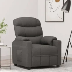 vidaXL Fauteuil verstelbaar stof donkergrijs