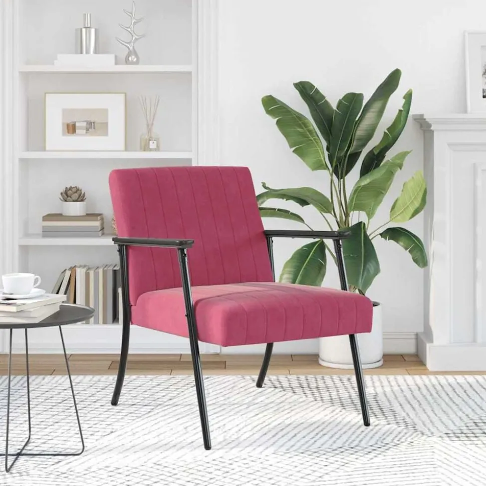 vidaXL Fauteuil Wijnrood 59 x 75 x 78 cm Fluweel