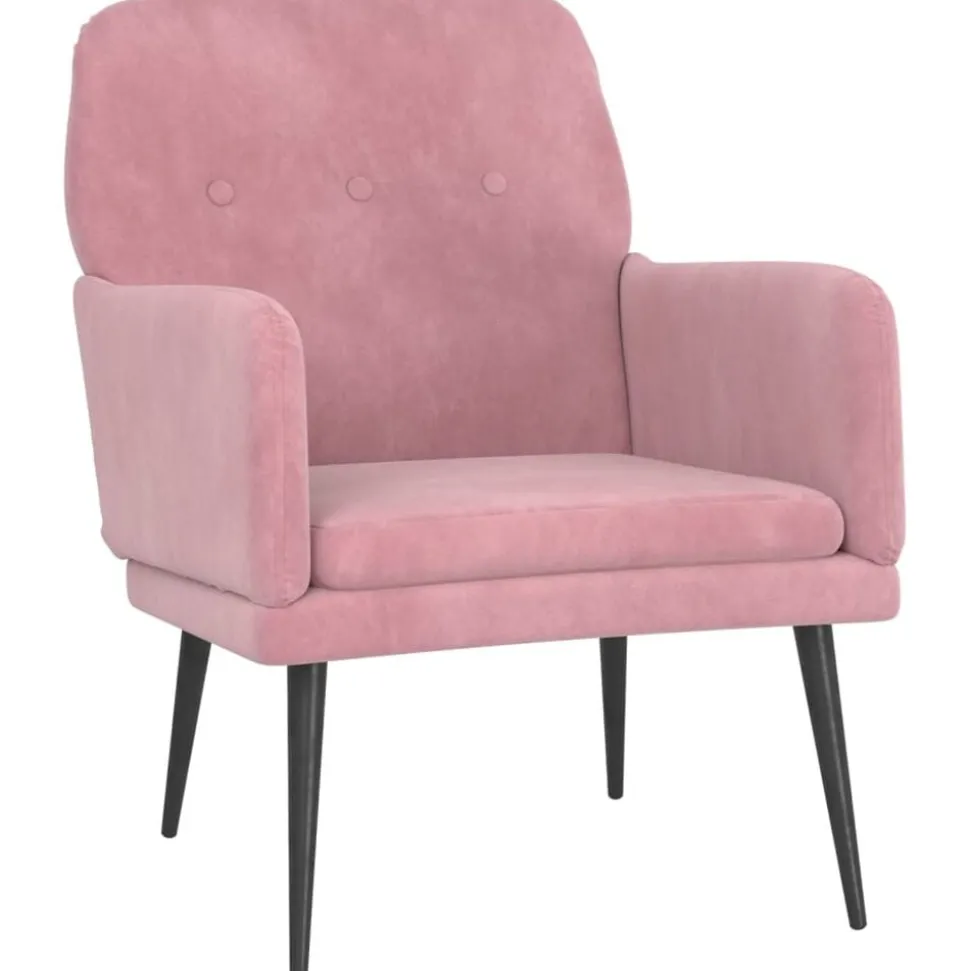 vidaXL Fauteuil 62x79x79 cm fluweel roze