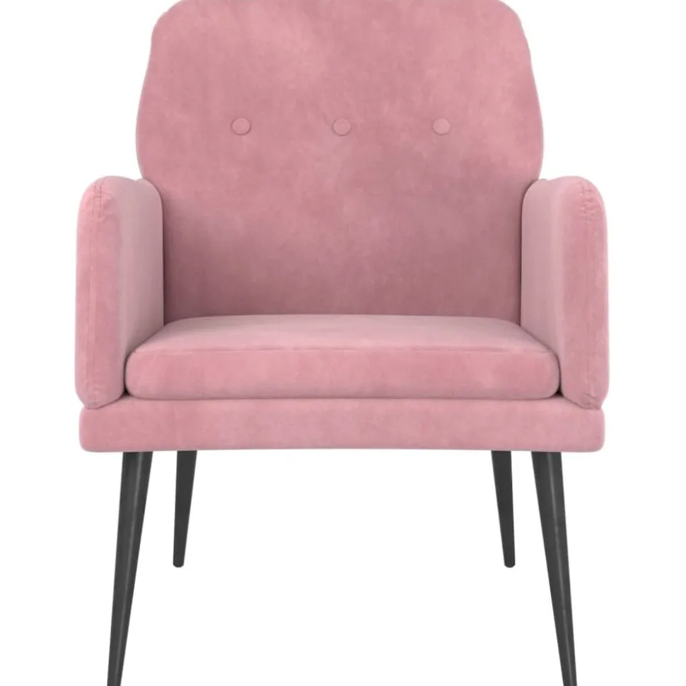 vidaXL Fauteuil 62x79x79 cm fluweel roze