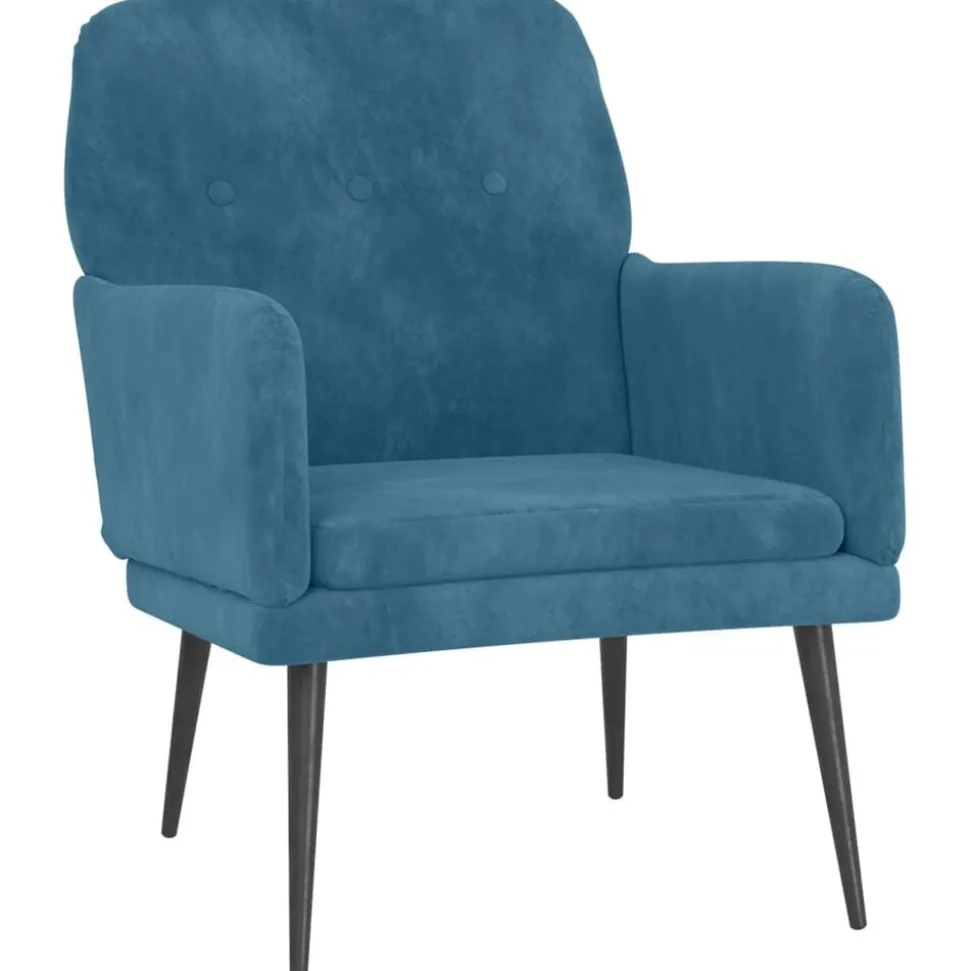 vidaXL Fauteuil 62x79x79 cm fluweel blauw