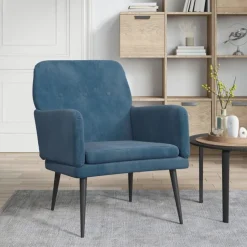 vidaXL Fauteuil 62x79x79 cm fluweel blauw