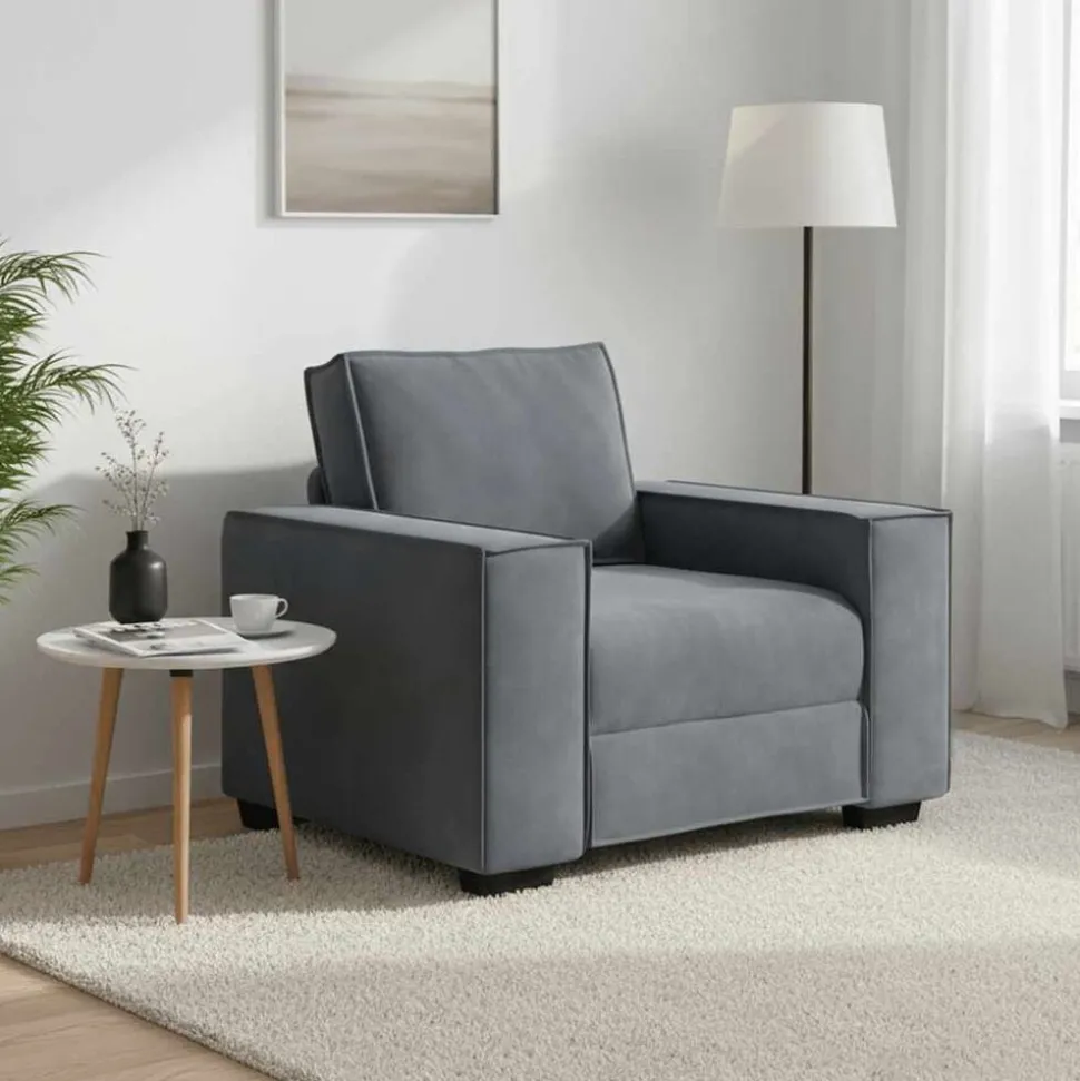vidaXL Fauteuil 100x78x84 cm fluweel donkergrijs