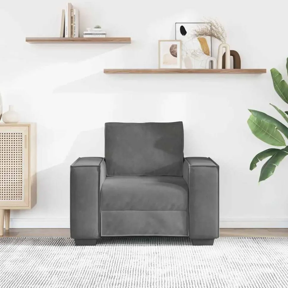 vidaXL Fauteuil 100x78x84 cm fluweel donkergrijs