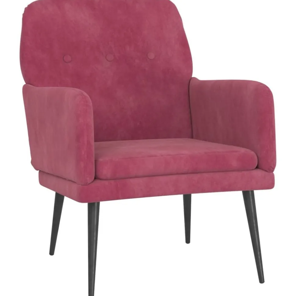 vidaXL Fauteuil 62x79x79 cm fluweel wijnrood