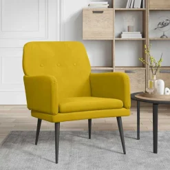 vidaXL Fauteuil 62x79x79 cm fluweel geel