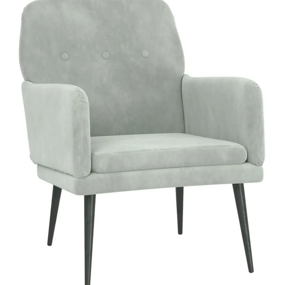 vidaXL Fauteuil 62x79x79 cm fluweel lichtgrijs