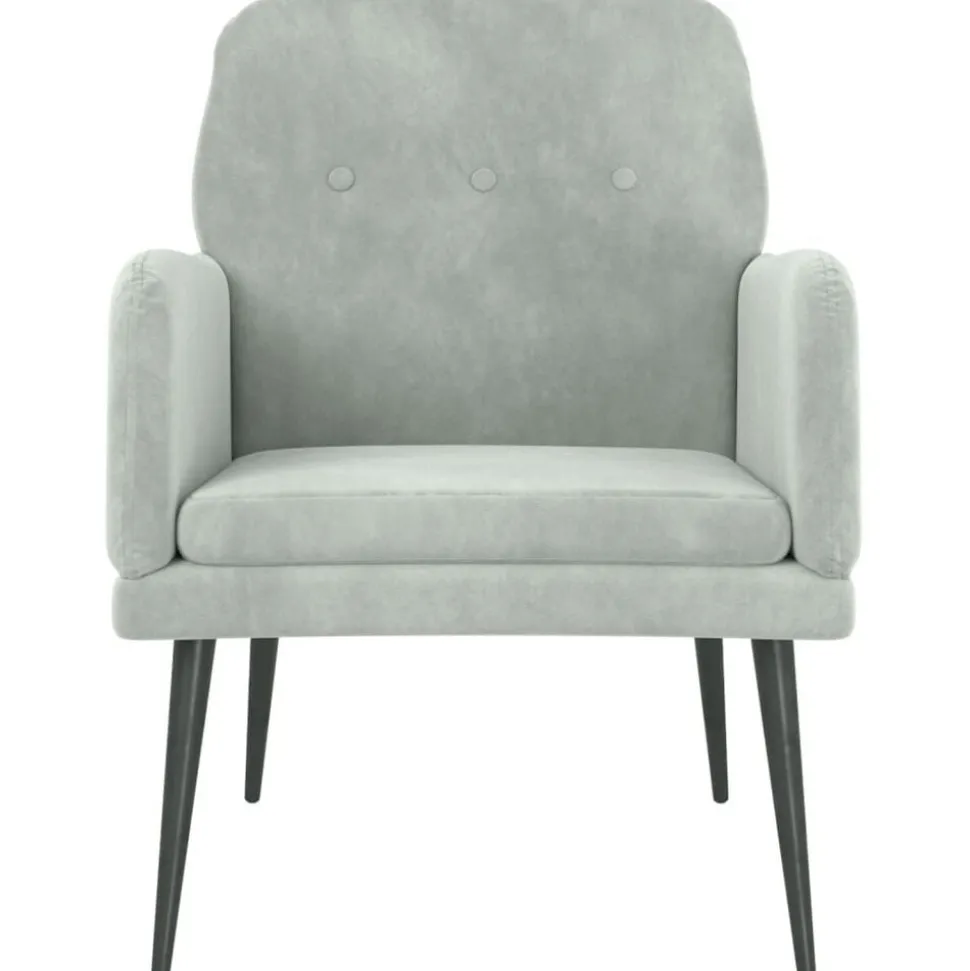 vidaXL Fauteuil 62x79x79 cm fluweel lichtgrijs