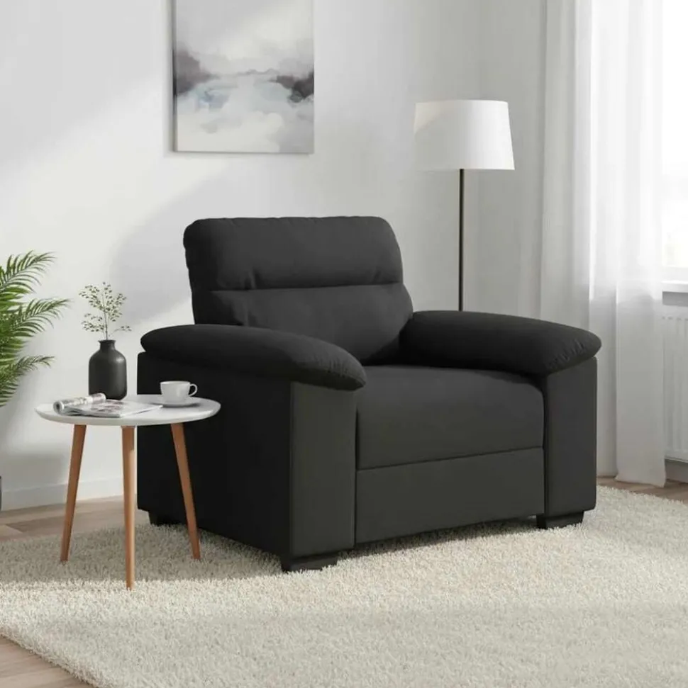 vidaXL Fauteuil 100x81x84 cm stof zwart