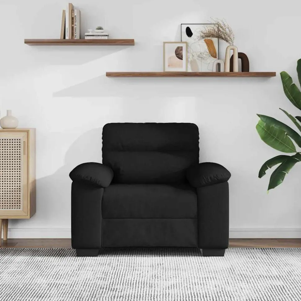 vidaXL Fauteuil 100x81x84 cm stof zwart