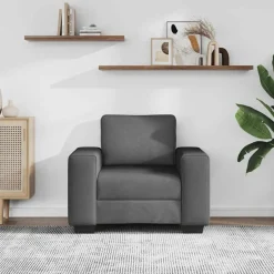 vidaXL Fauteuil 100x77x82 cm stof donkergrijs