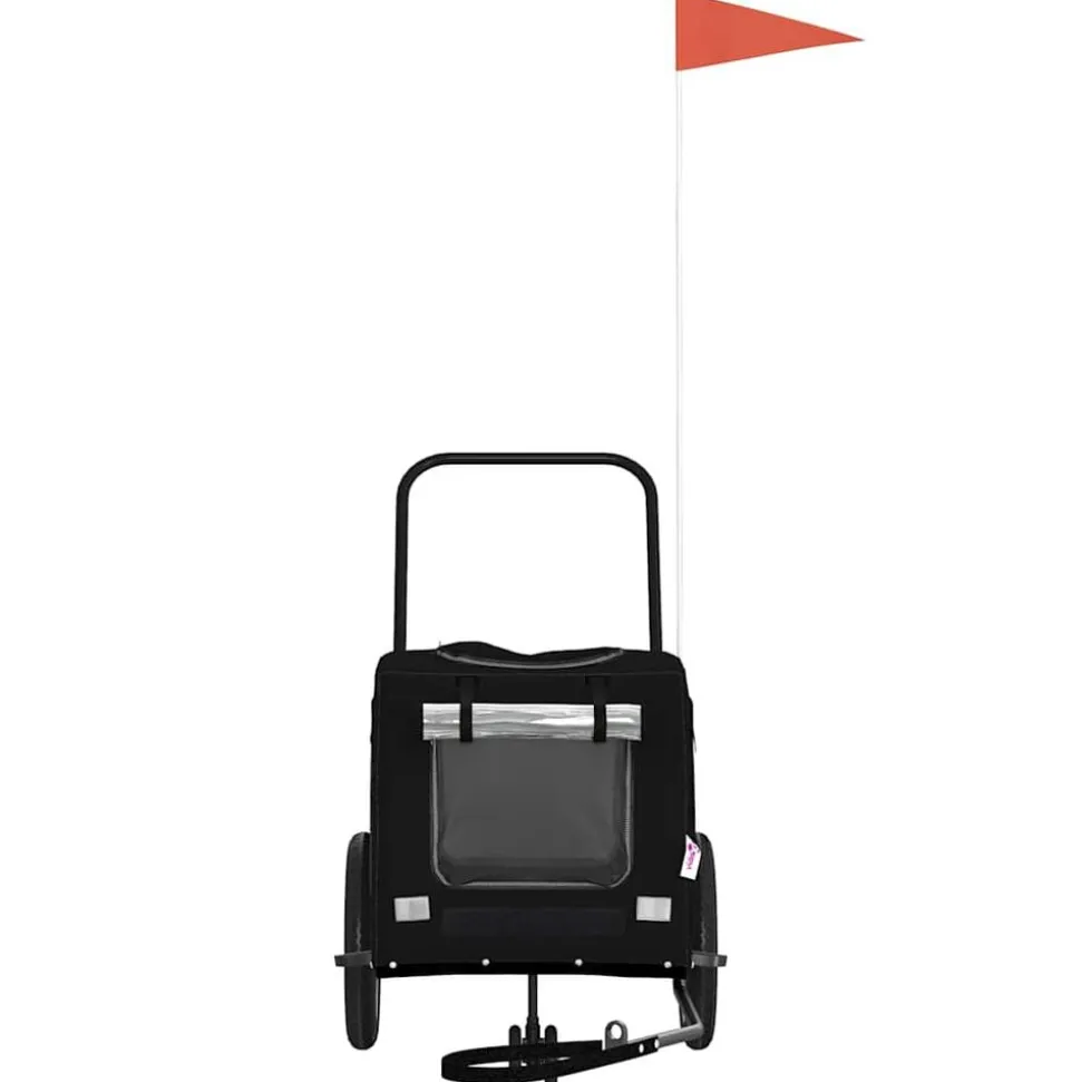 vidaXL Fietskar voor huisdieren met opslag Zwart 124,5 x 63,5 x 53 cm