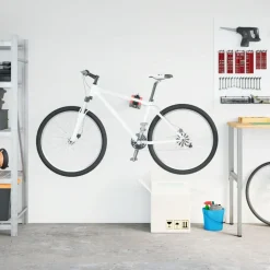 vidaXL Fietsreparatiehouder inklapbaar wandmontage rood en zwart staal